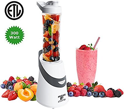 Moss & Stone Personal Blender with Travel Sports Bottle by (300 Watts)