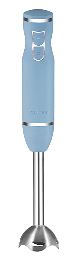 Chefman Immersion Stick Hand Blender Includes Stainless Steel Shaft & Blades, Powerful 300 Watt Ice Crushing 2-Speed Control One Hand Mixer, Soft Touch Grip - Wink