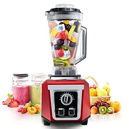 Posame PS-BR1701RD Smoothie Blender 1500W High Speed 30000RPM Kitchen Multifunctional Soup Maker 76Oz,10 Speed Setting Heating Function (Red and Silver)