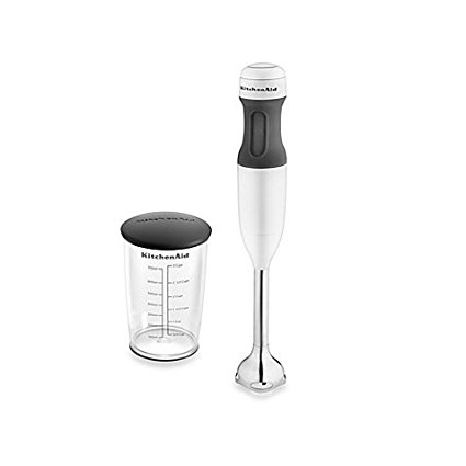 KitchenAid 2-Speed Hand Blender with 3-Cup Jar & Lid in White