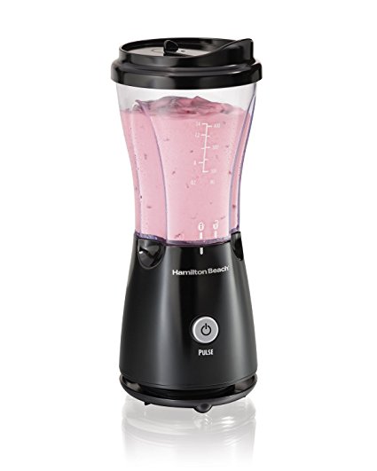 Hamilton Beach (51103) Bullet Blender with Travel Lid, Single Serve, For Shakes & Smoothies, Black