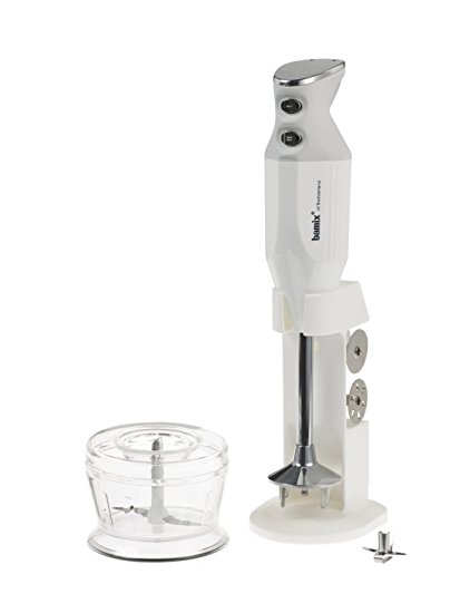 Bamix Deluxe M150 - 150 Watt 2 Speed 3 Blade Immersion Hand Blender with Dry Grinder and Table Stand