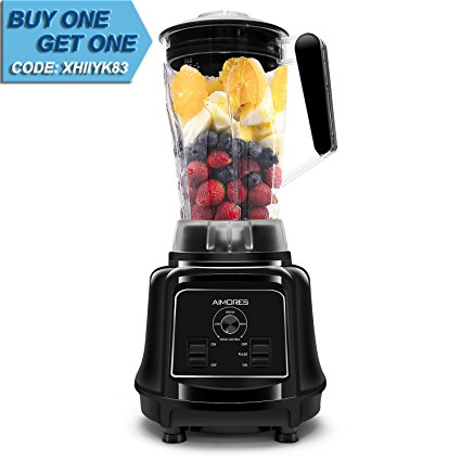 Aimores Professional Blender for Shakes and Smoothies, Food Processor Combo, Heavy Duty Juice Blender, 75oz Pitcher, 28,000RPM, Variable Speed Control, with Tamper & Recipe, ETL/FDA Certified (Black)