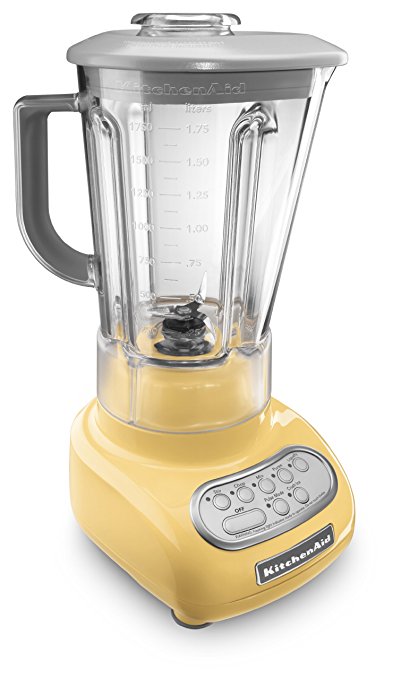 KitchenAid 5-Speed Blender with Polycarbonate Jar 0.9 Horse Power (The most powerful in its class) motor Majestic Yellow 56-oz MADE IN USA.