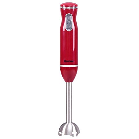 Safeplus Hand-held Mixer 300W 2-Speed Handheld Electric  Blender Stainless Steel Electric Multifunctional Immersion Stick,Red